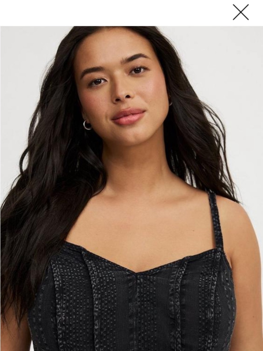 Torrid Black Textured Peplum Cami Top NWT - Picture 5 of 9